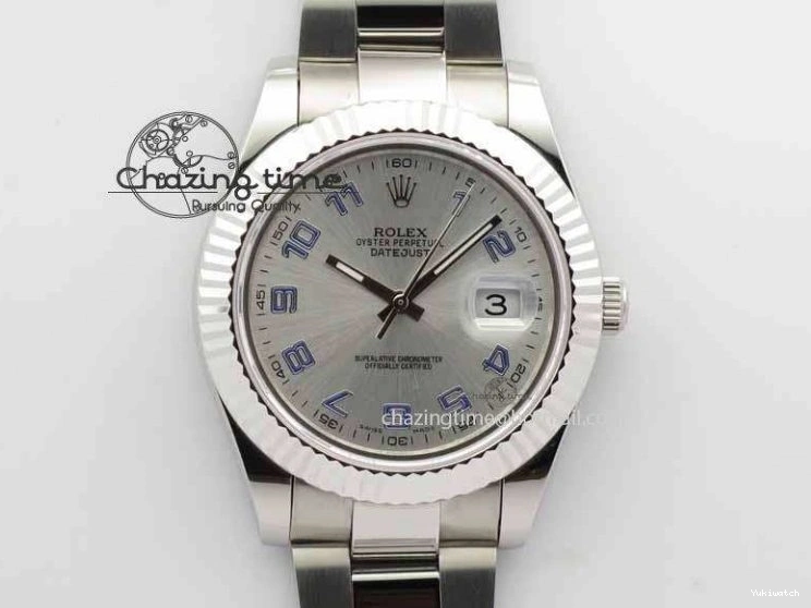 41mm Blue Maker SS Dial SA3136 Bracelet Arabic Silver SS Best On BP 116334 Edition II DateJust 0223